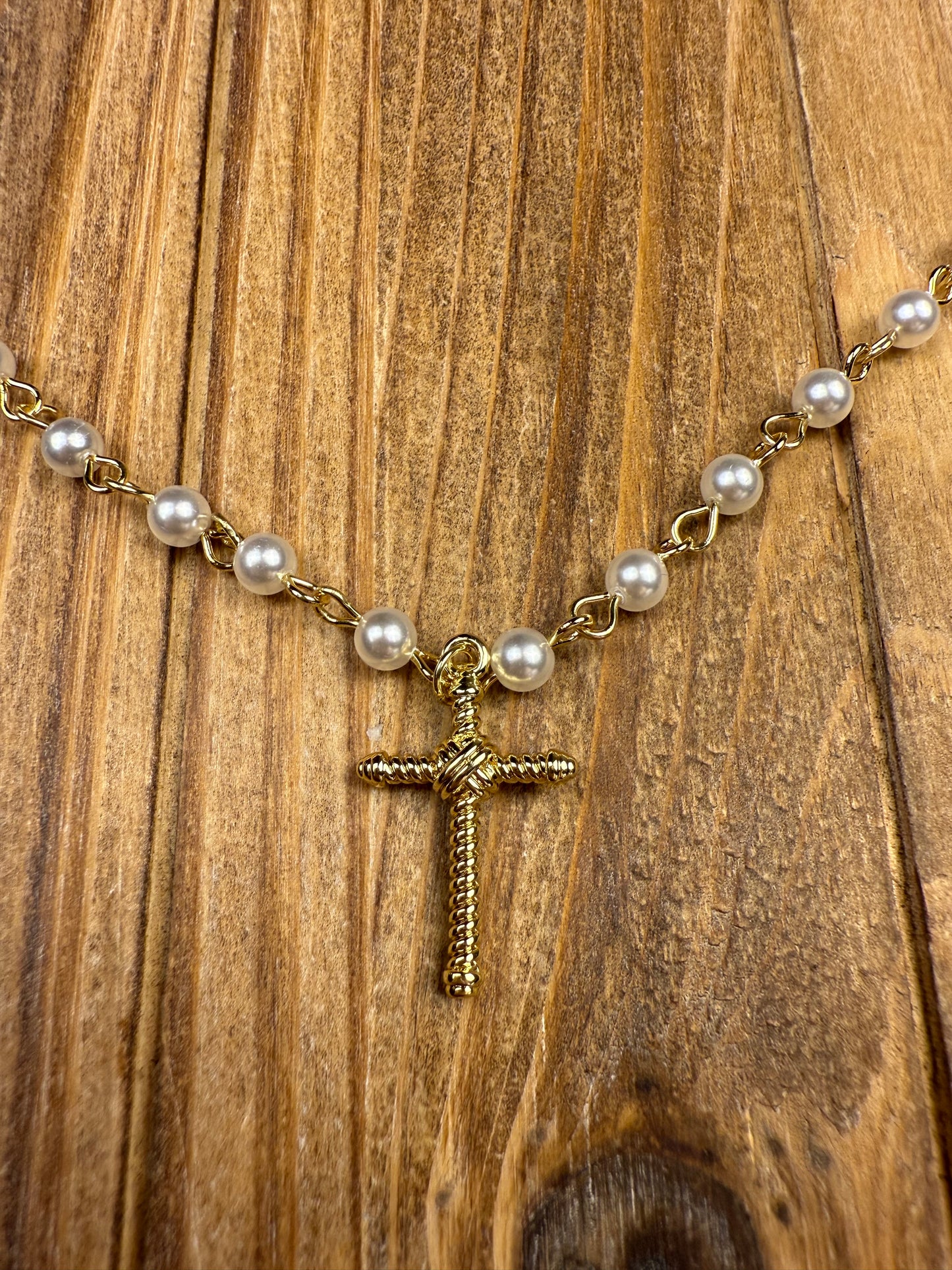 Cabled Cross Necklace