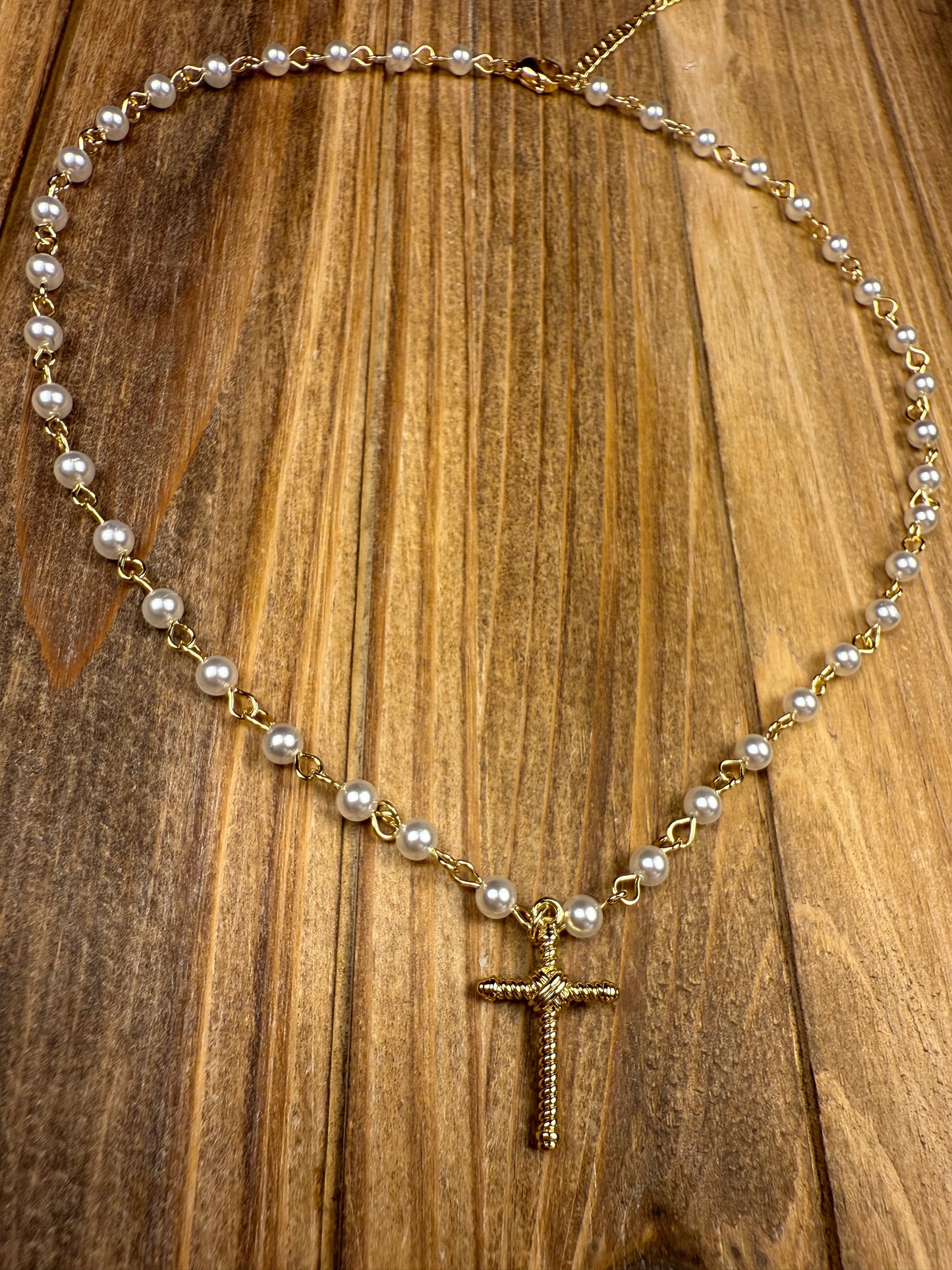 Cabled Cross Necklace