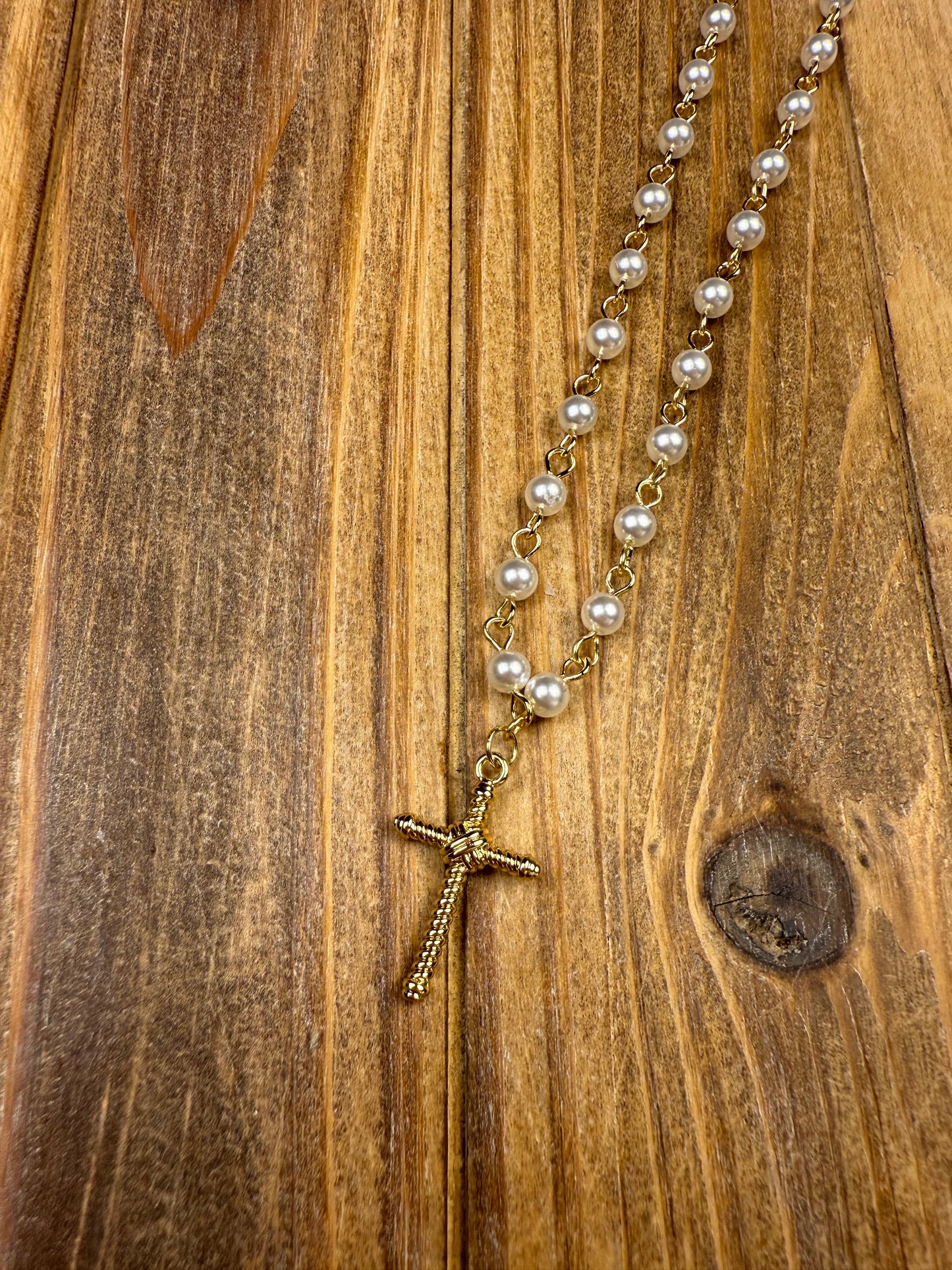 Cabled Cross Necklace