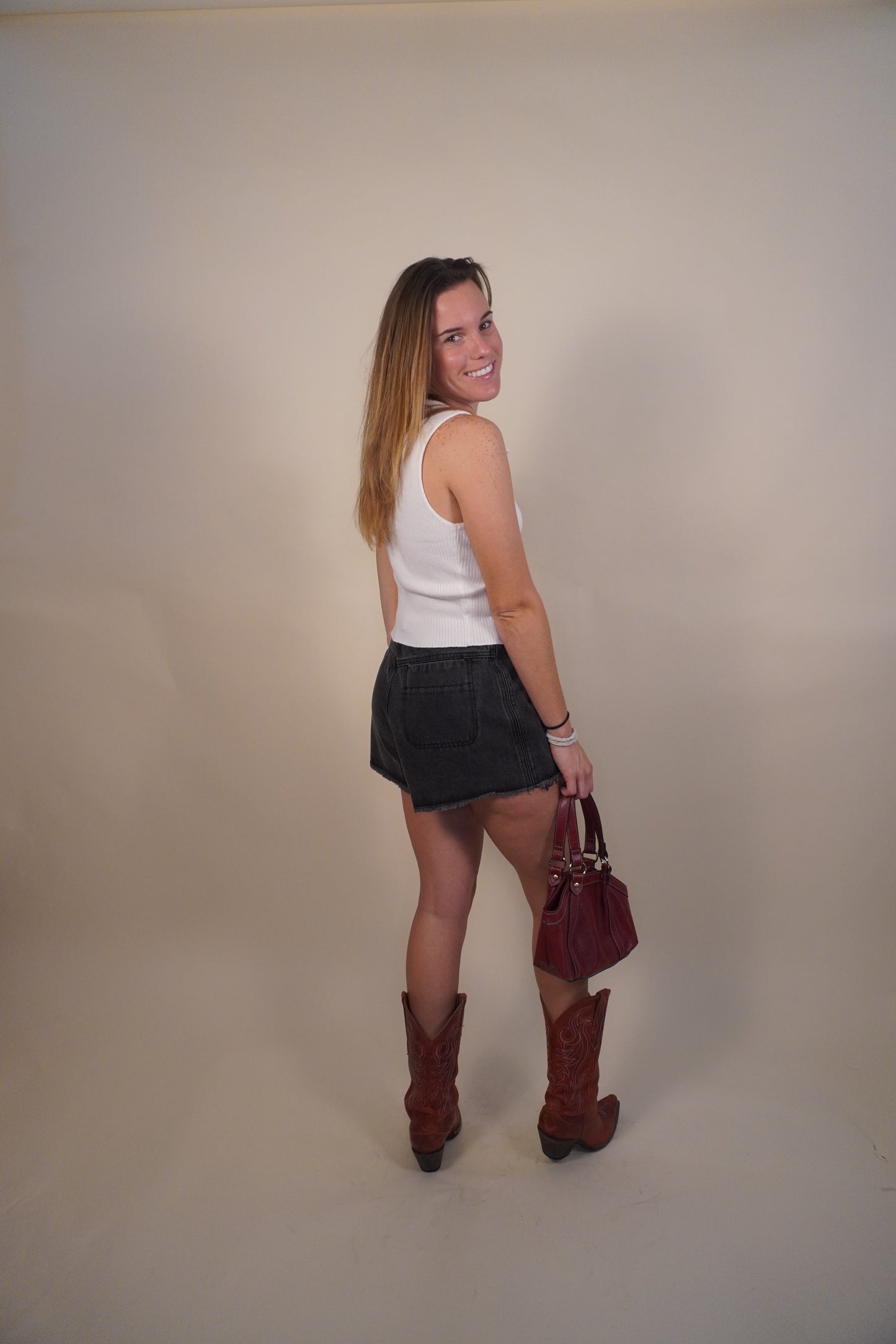 Callie Ribbed Bow Tank