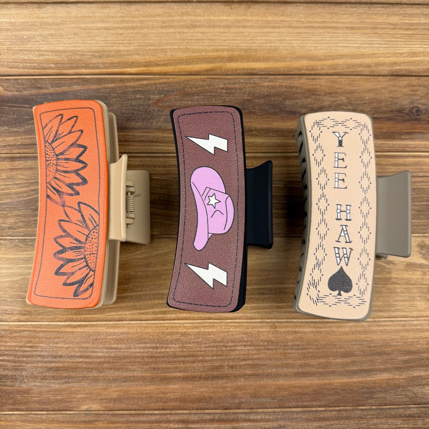 western themed claw clips