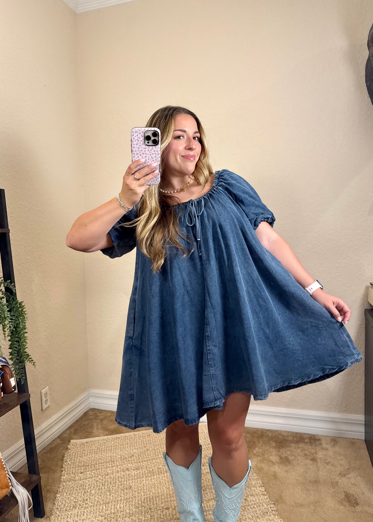 June Denim Mini Dress