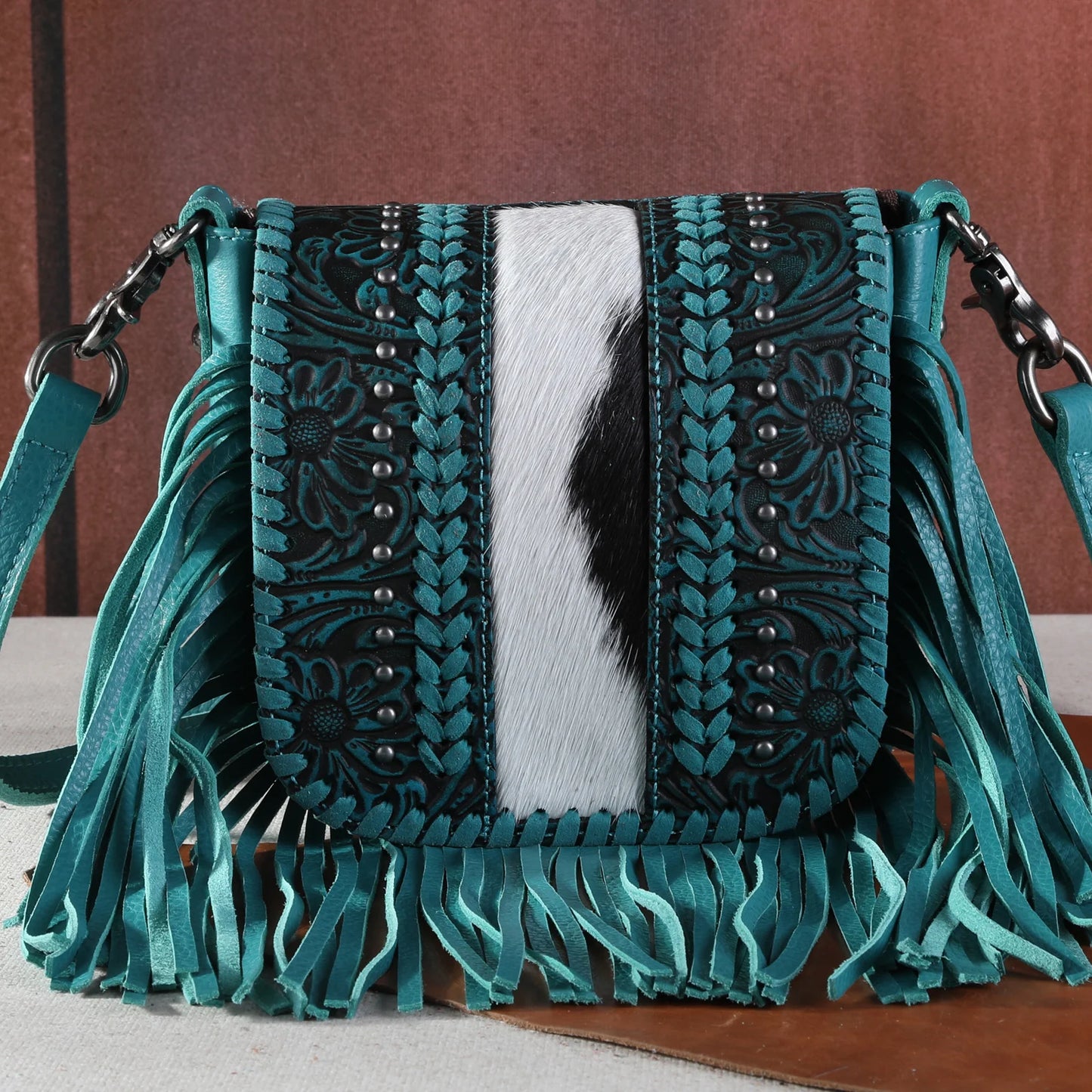 Montana West Fringe Crossbody- Turquoise