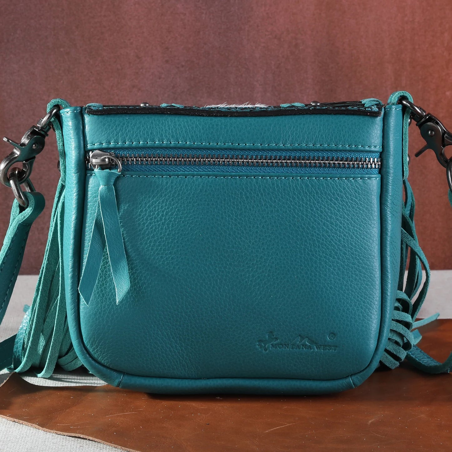 Montana West Fringe Crossbody- Turquoise