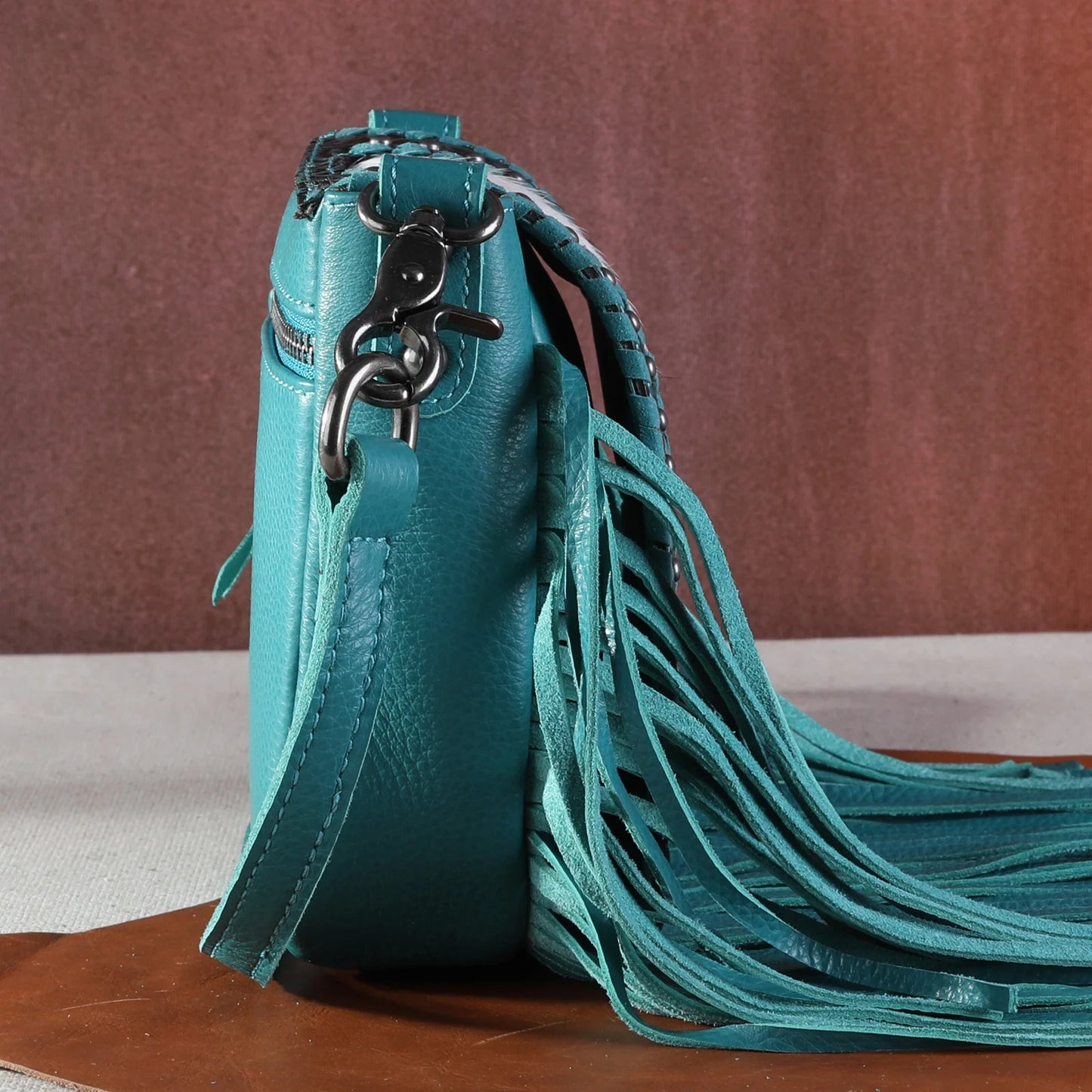 Montana West Fringe Crossbody- Turquoise