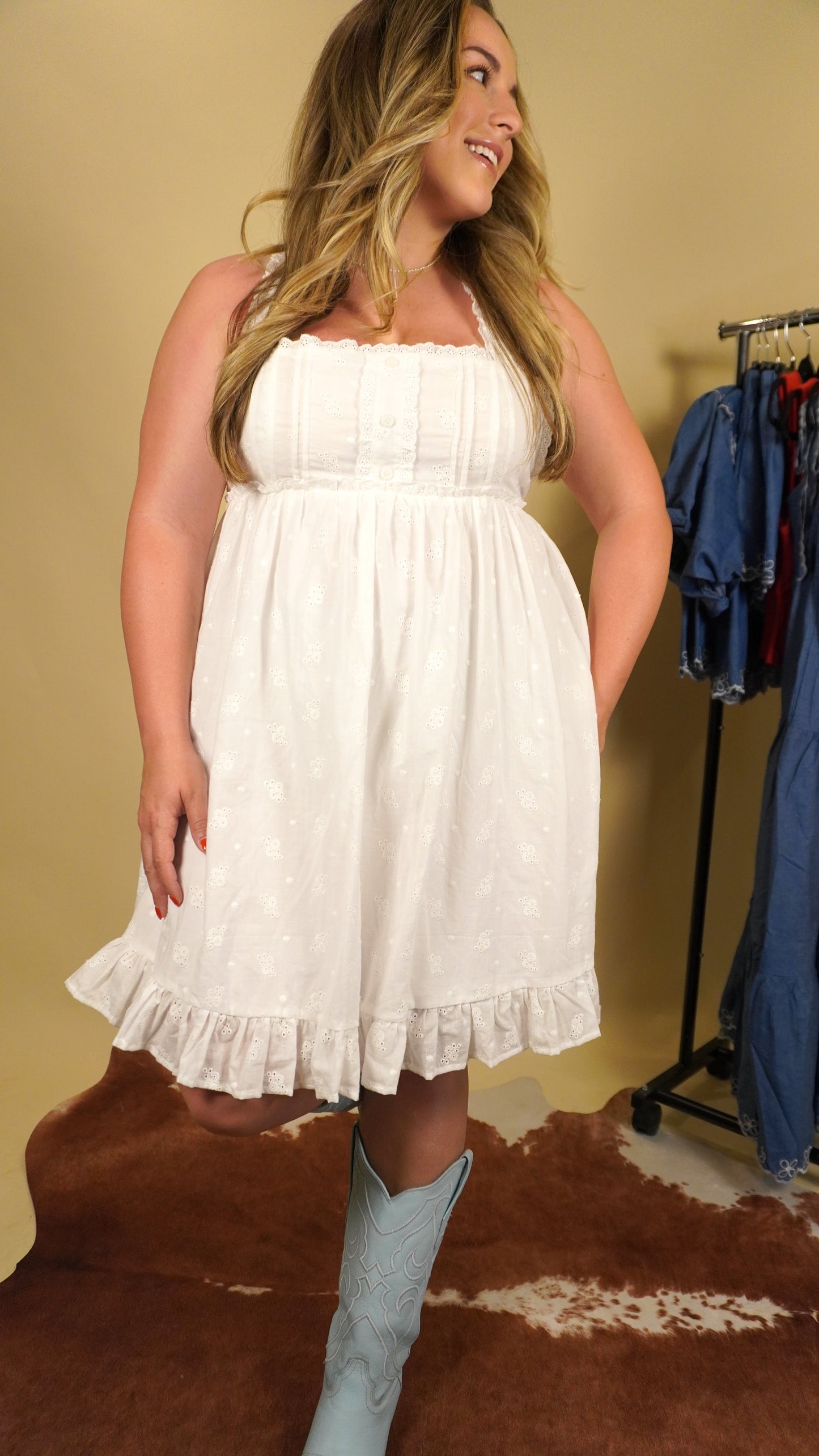 Sophie Eyelet Mini Dress