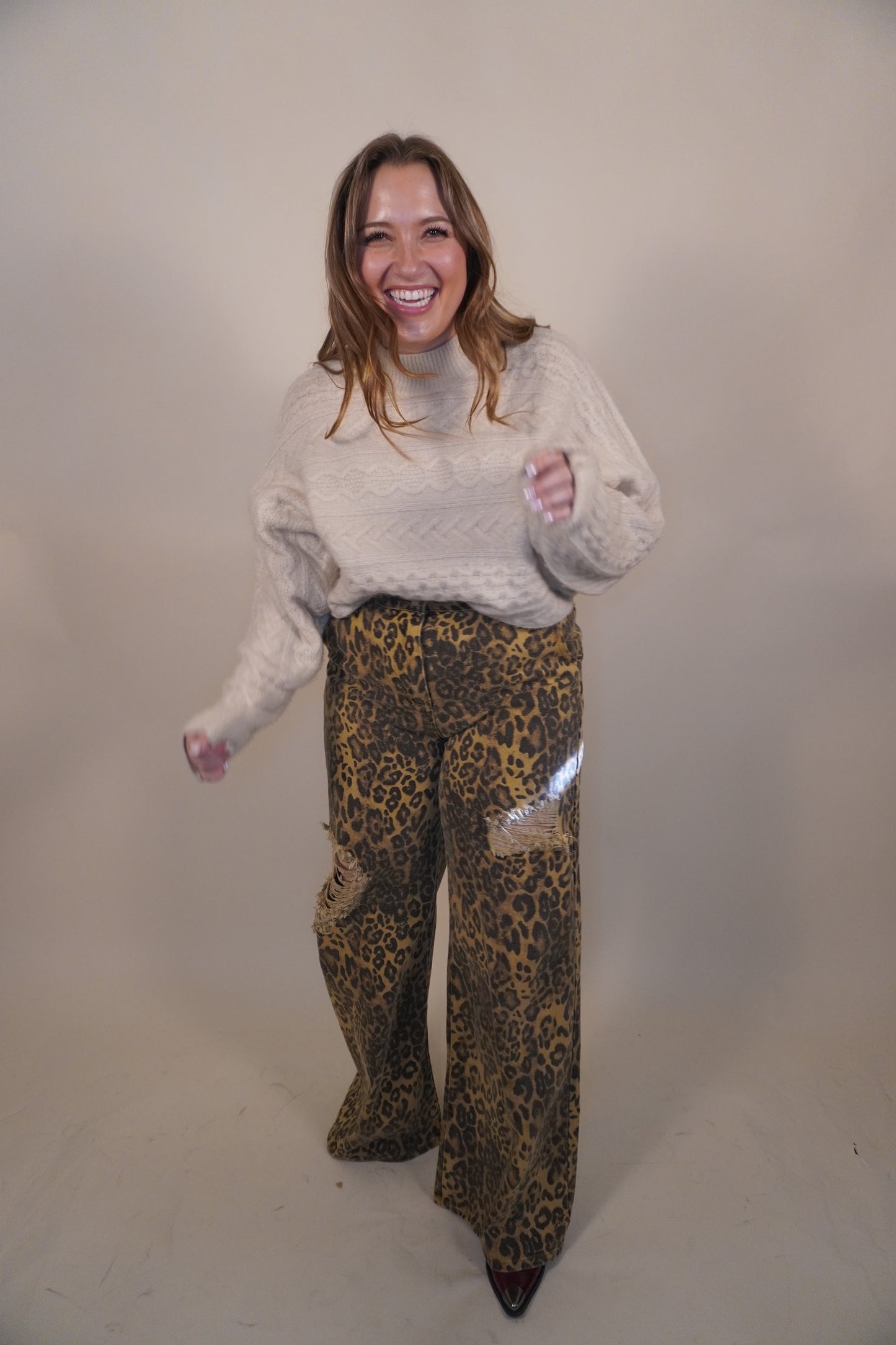 Tori Leopard Denim