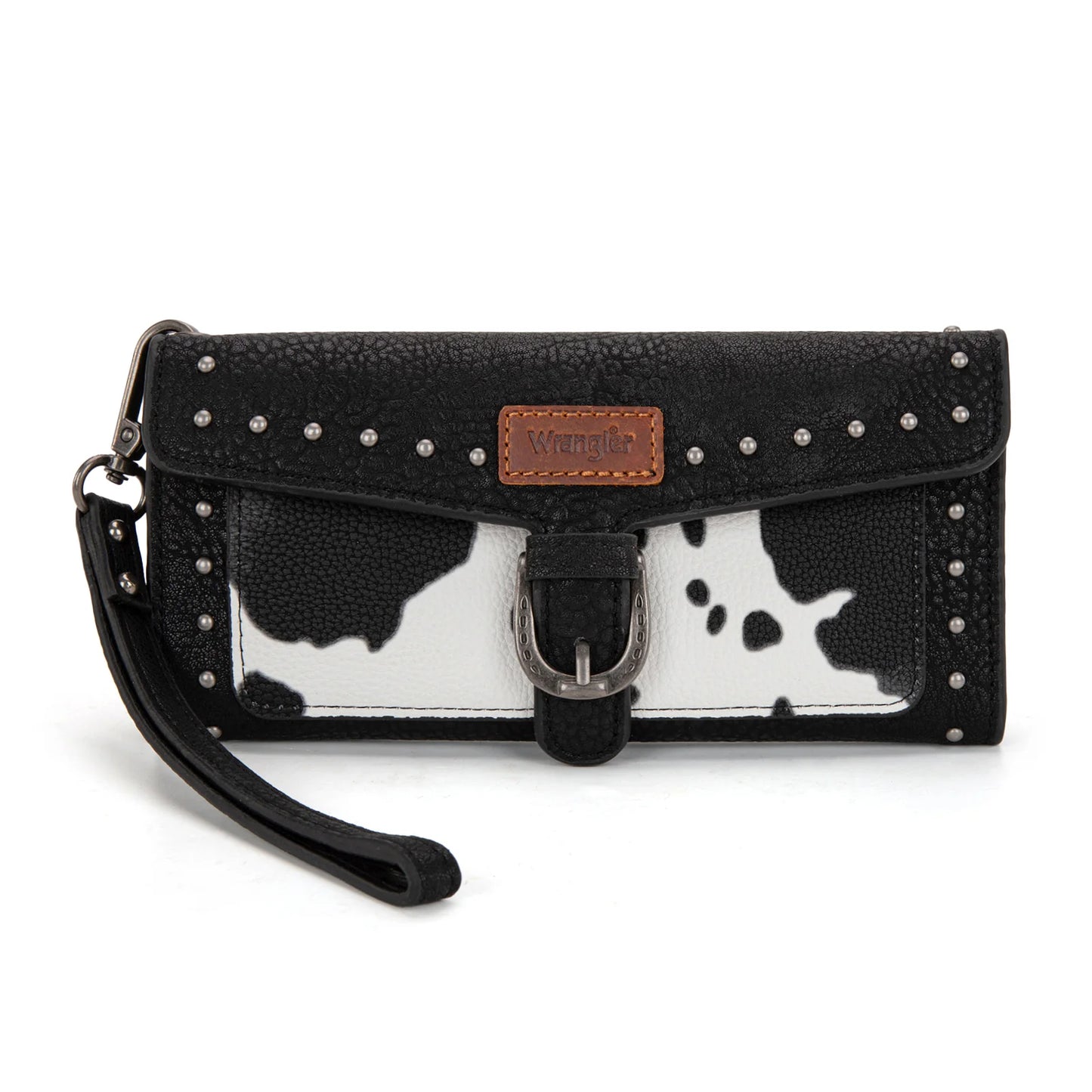 Wrangler Cow Print Wallet/Wristlet- Black
