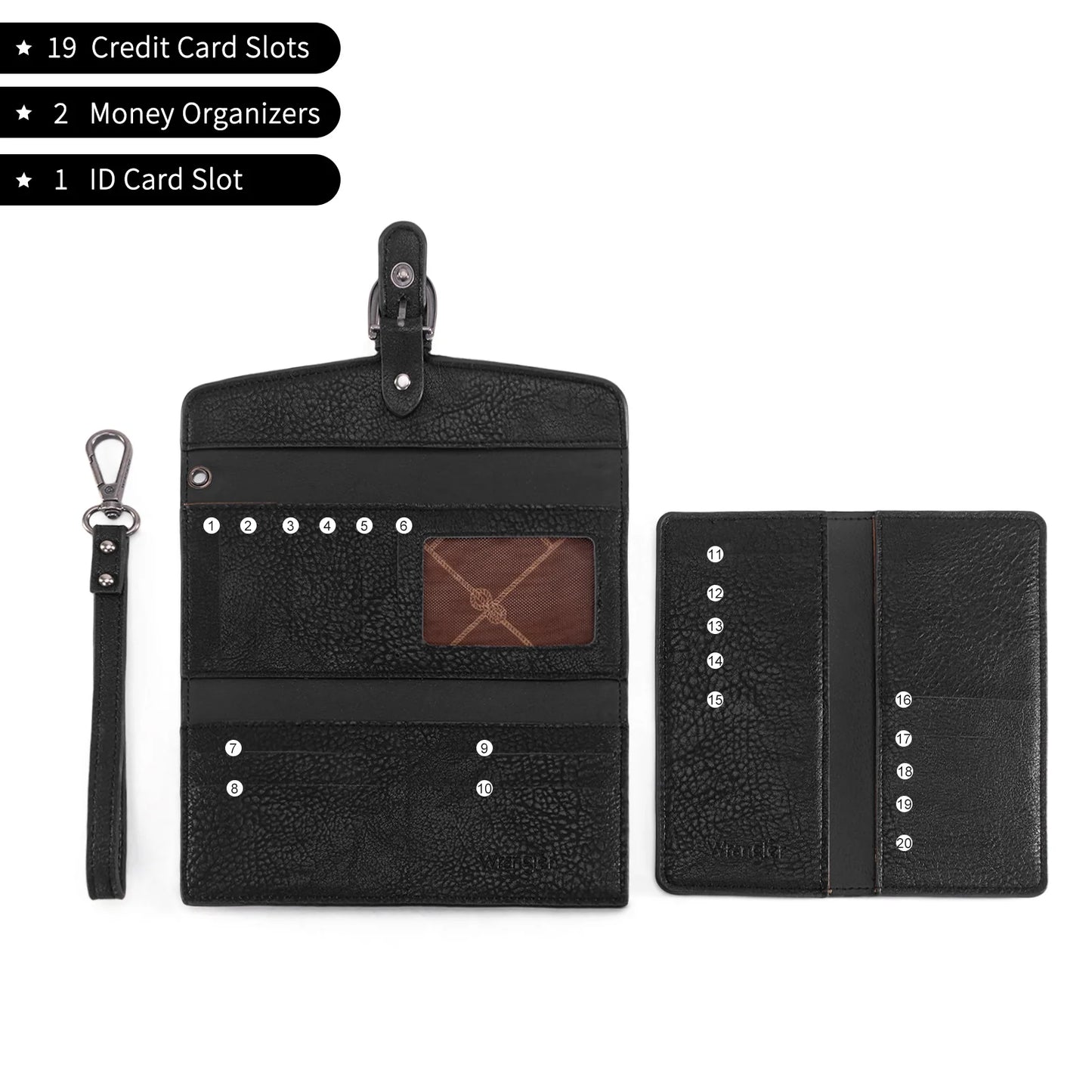 Wrangler Cow Print Wallet/Wristlet- Black