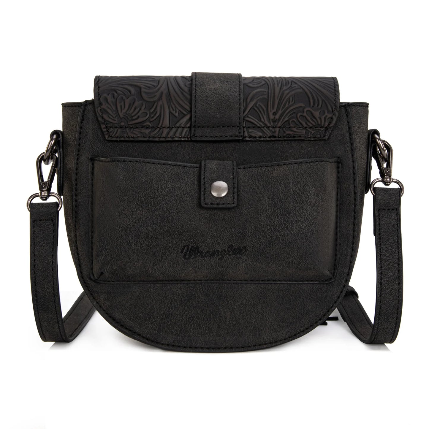 Wrangler Saddle Crossbody Bag- Black