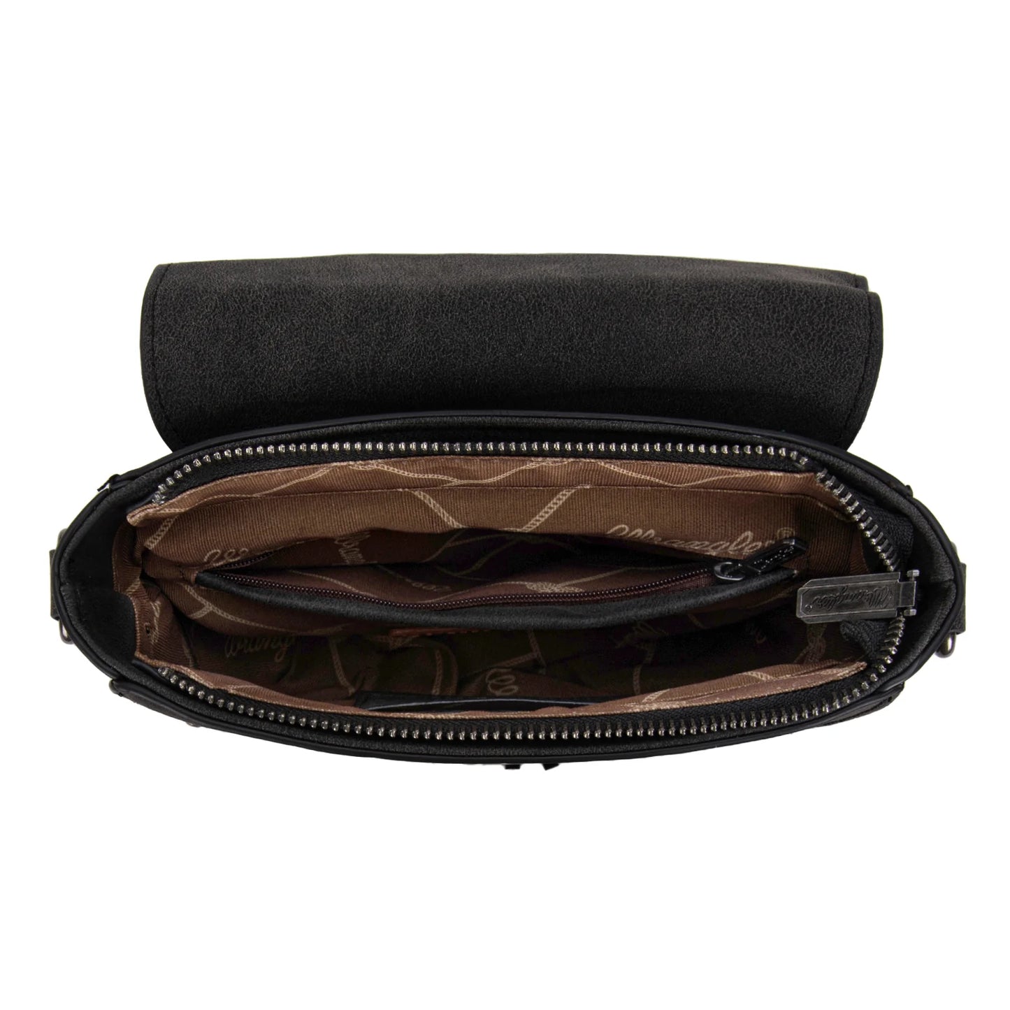 Wrangler Saddle Crossbody Bag- Black