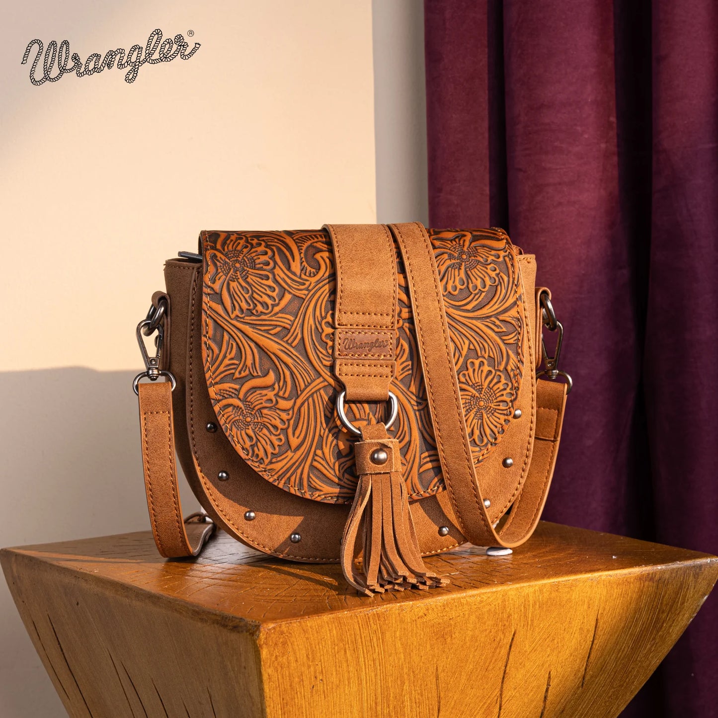 Wrangler Saddle Crossbody Bag- Brown