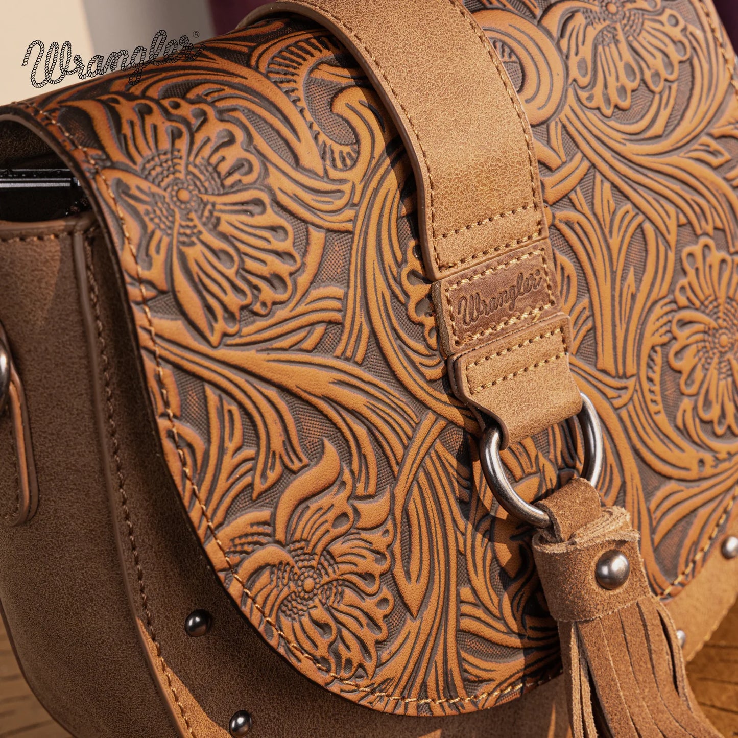 Wrangler Saddle Crossbody Bag- Brown