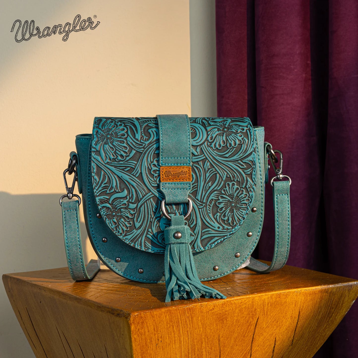 Wrangler Saddle Crossbody Bag- Turquoise