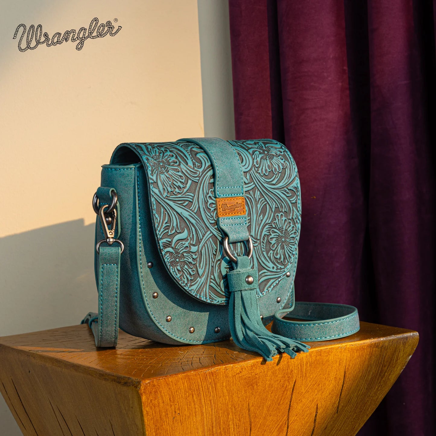 Wrangler Saddle Crossbody Bag- Turquoise