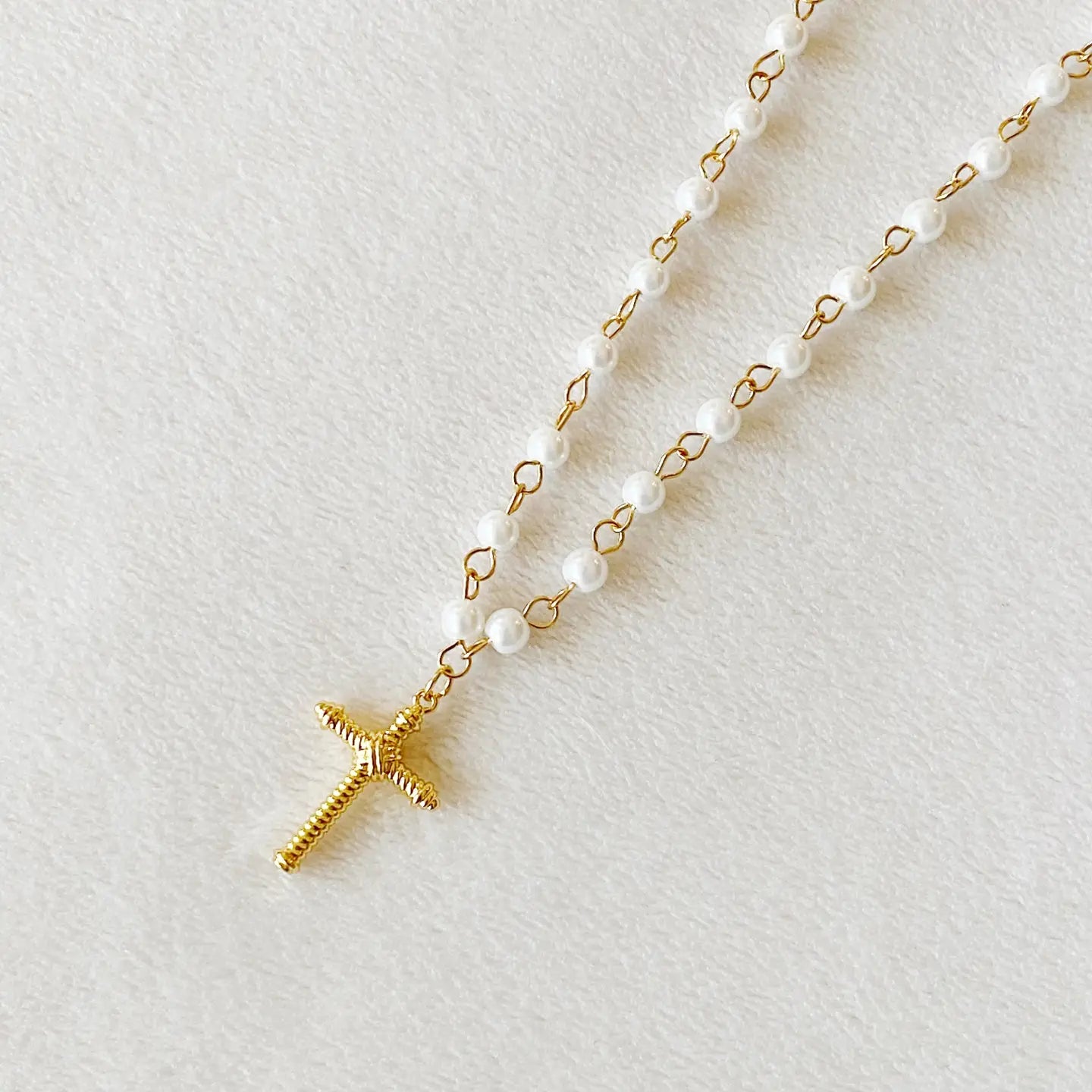Cabled Cross Necklace