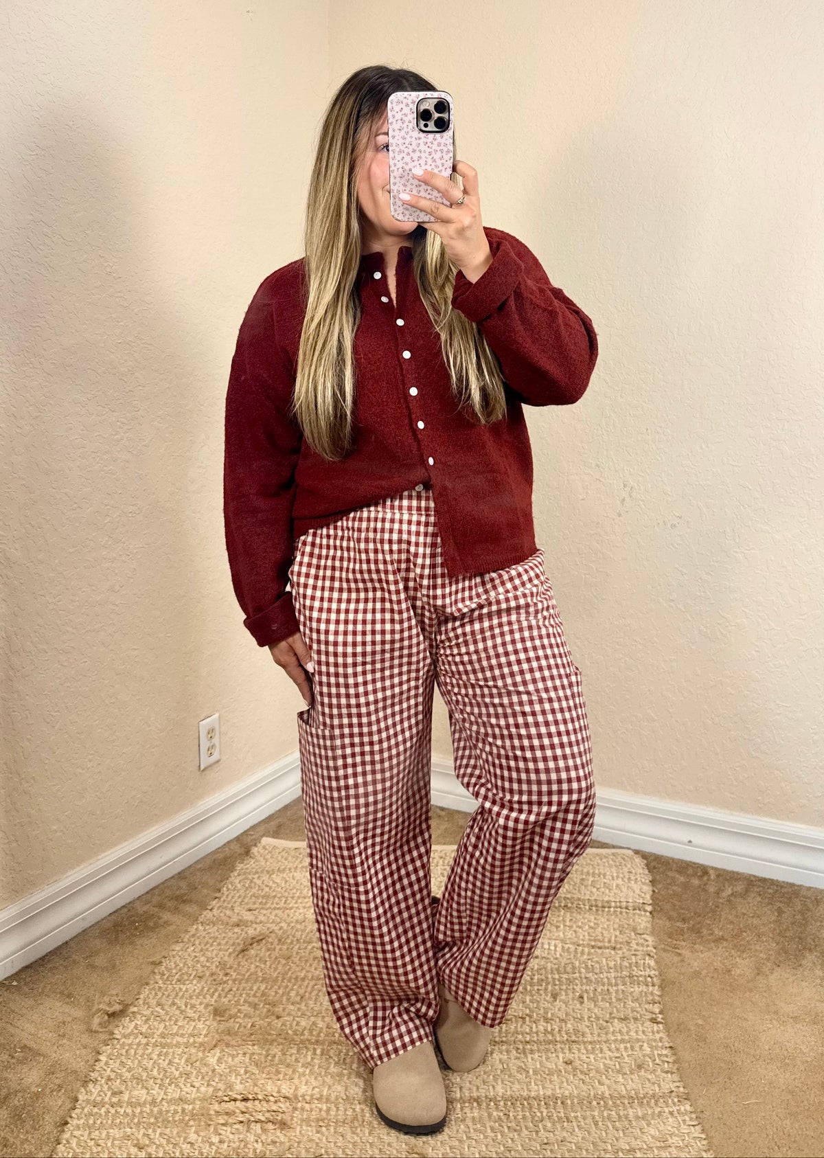Fallon Knit Button Cardigan | Burgundy