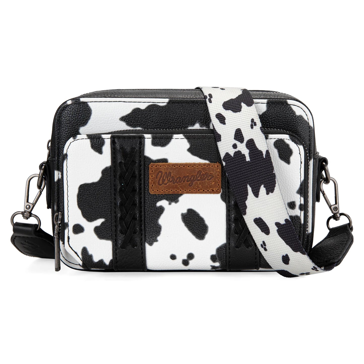 Wrangler Cow Print Crossbody- Black