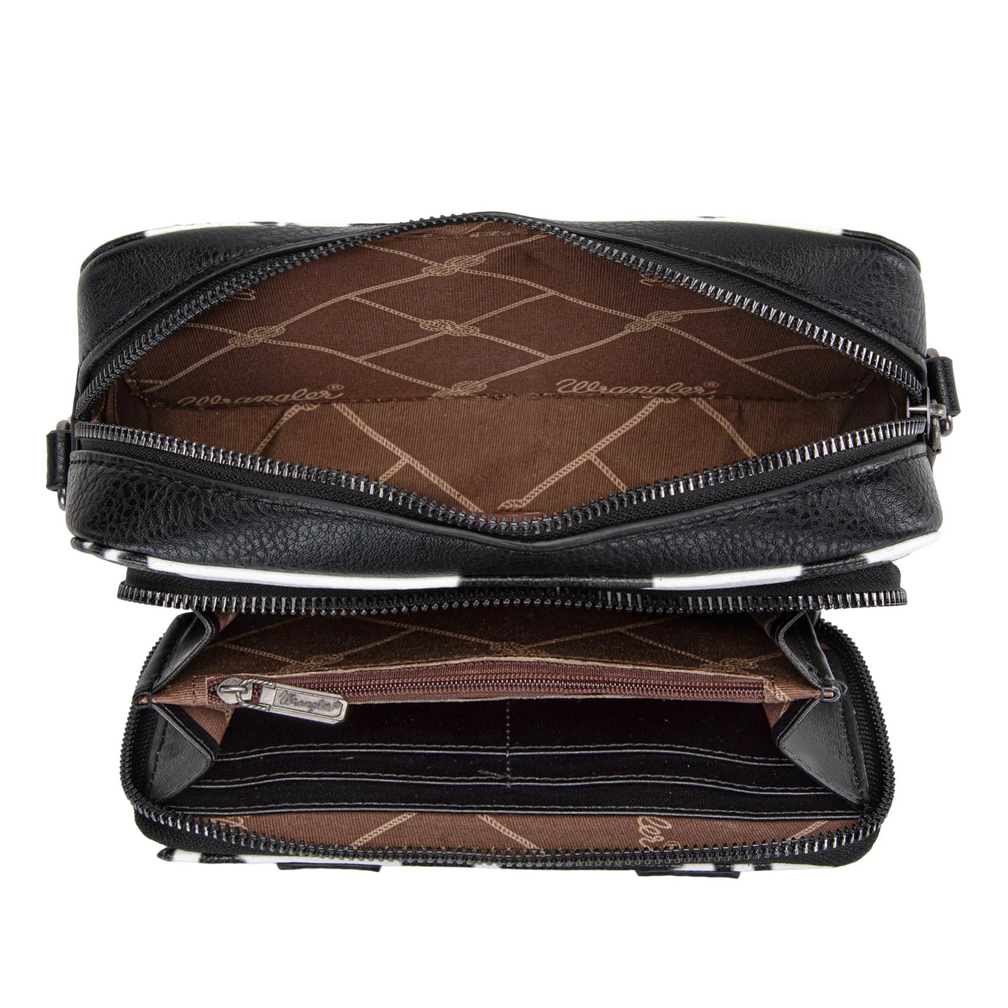 Wrangler Cow Print Crossbody | Black