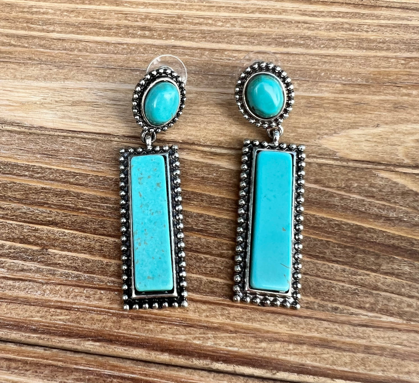 Boucles d'oreilles en barre turquoise