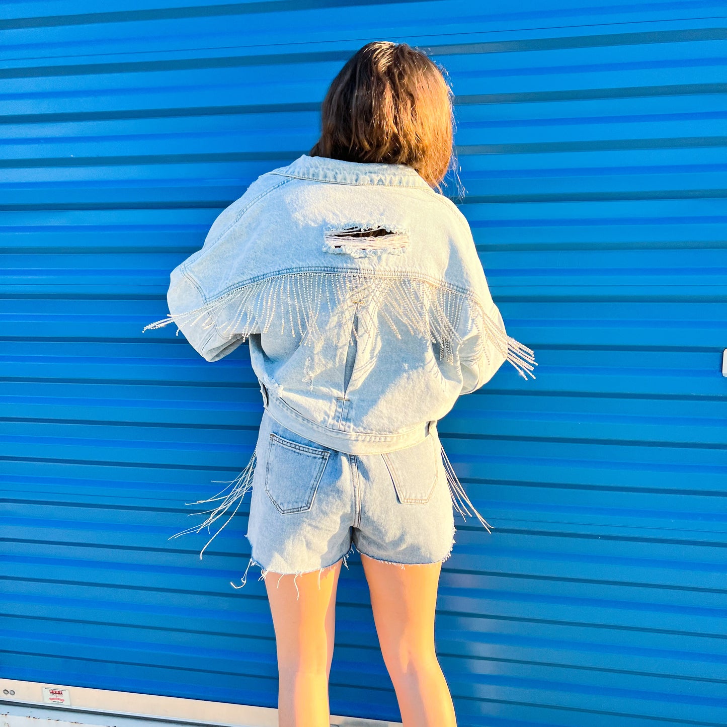 « Ici pour la fête » Denim