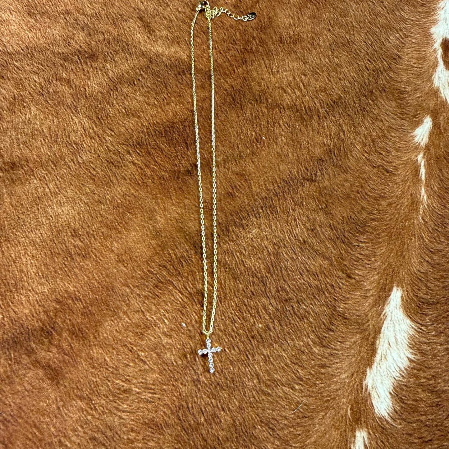 Faceted Crystal Cross Necklace