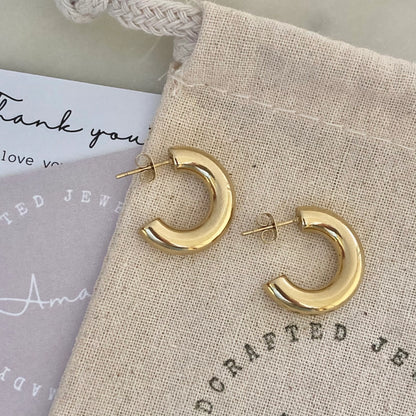 18k Gold Plated 20mm Hoops