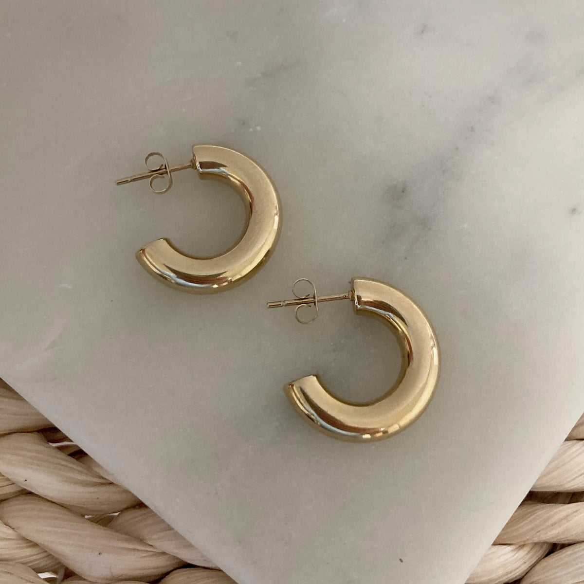 18k Gold Plated 20mm Hoops