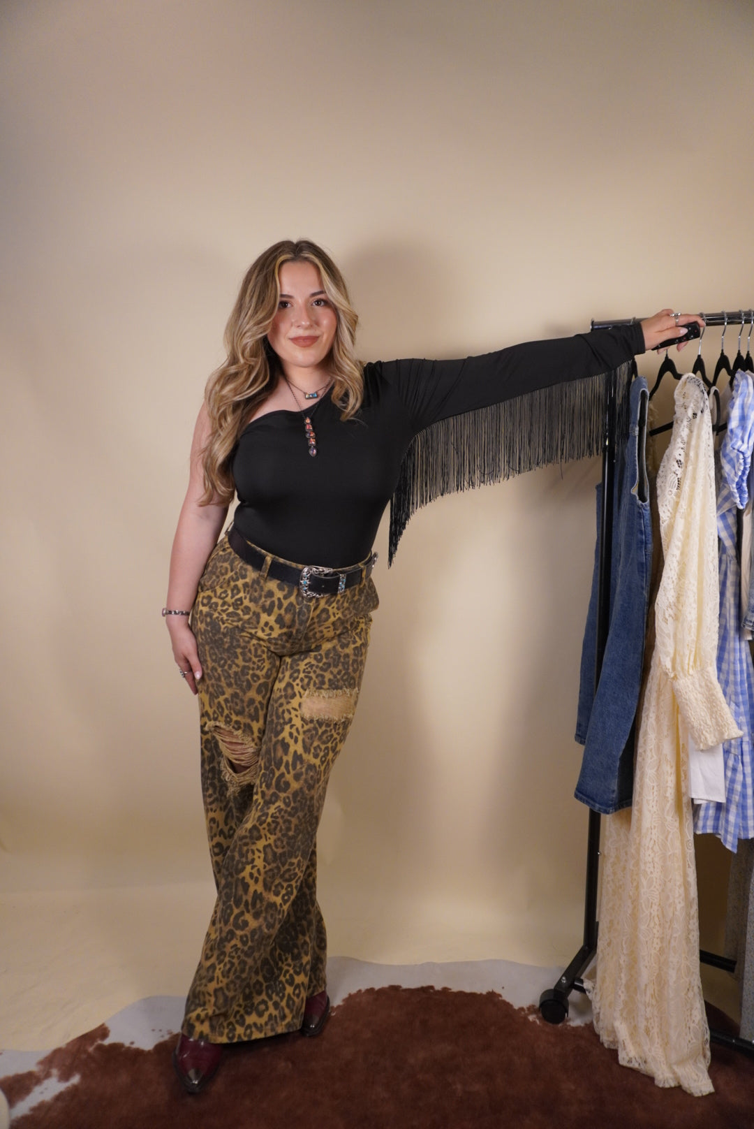 Tori Leopard Denim
