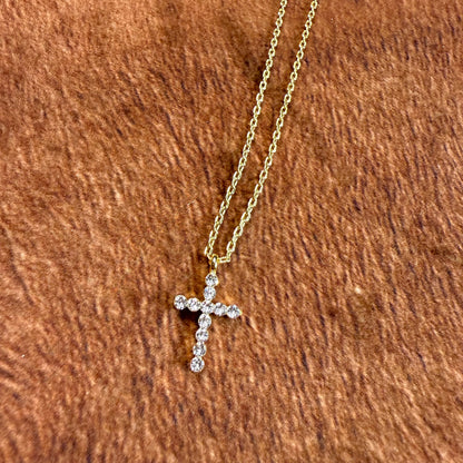 Faceted Crystal Cross Necklace