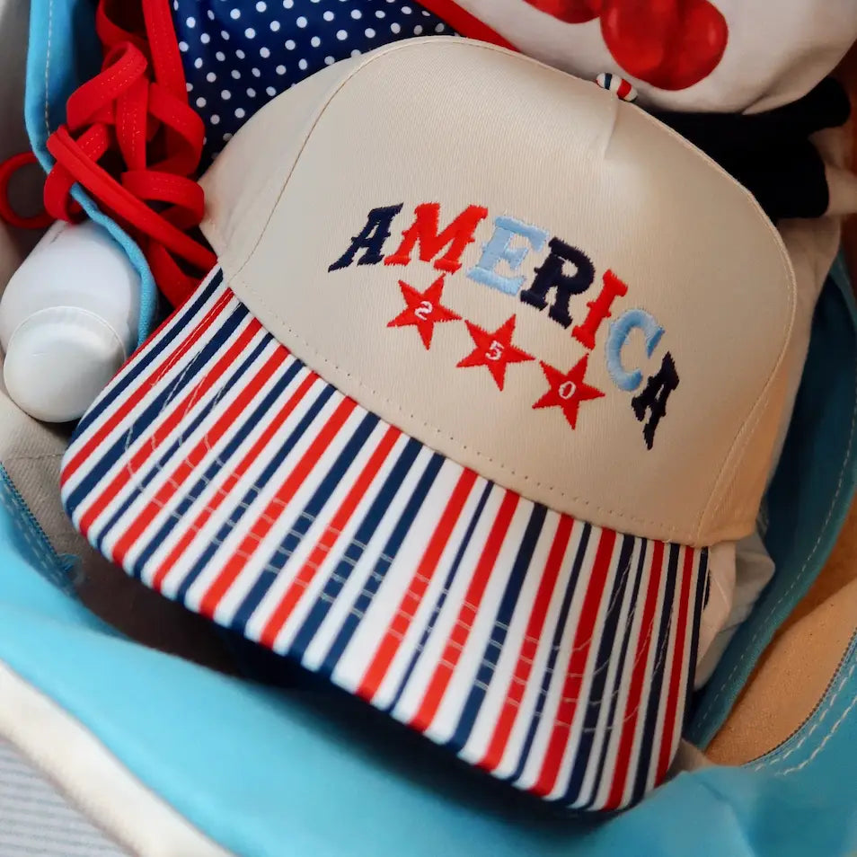 America 250 Striped Trucker Hat