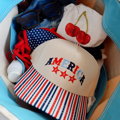 America 250 Striped Trucker Hat