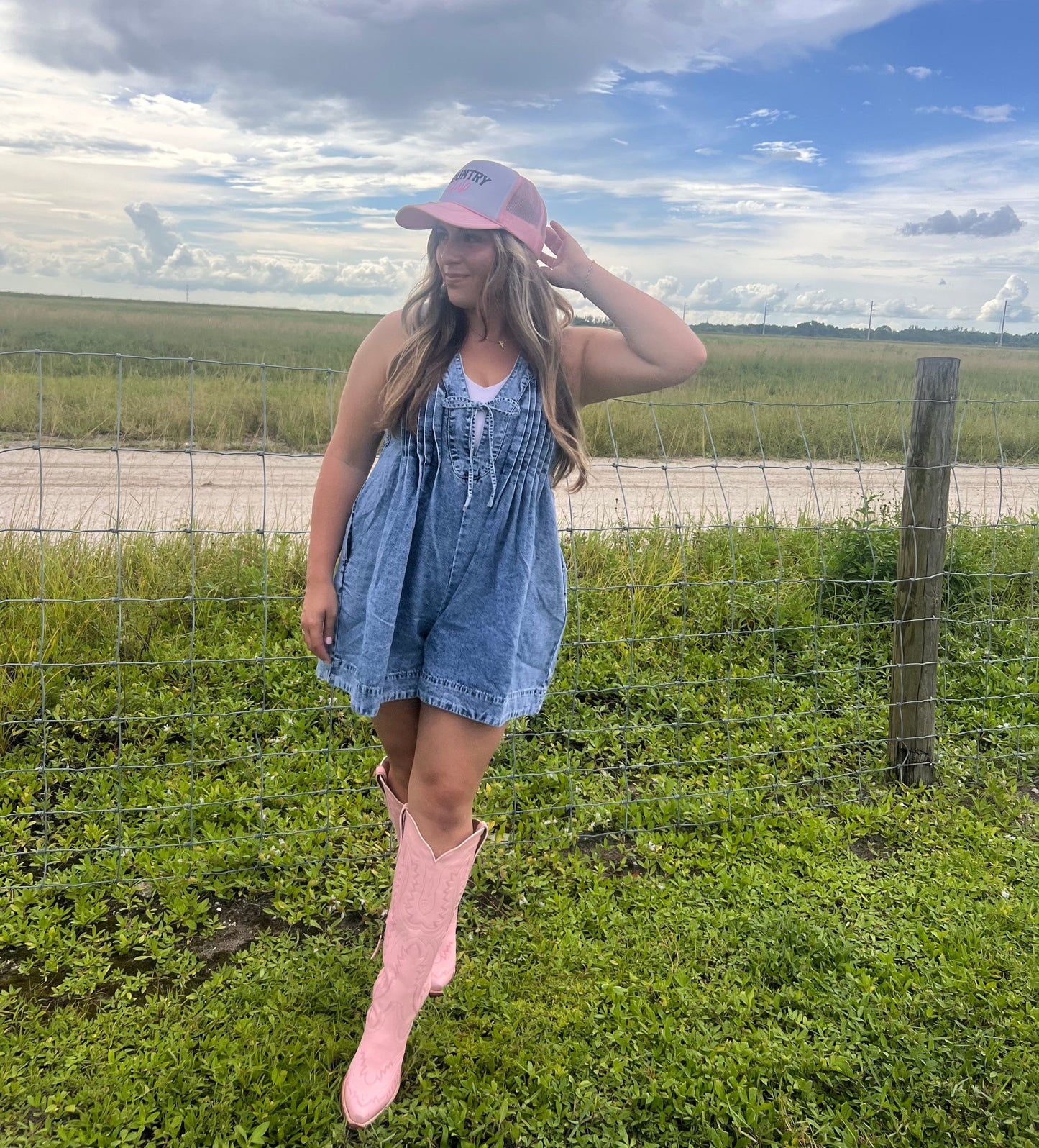 "Blue Jean Baby" Denim Romper