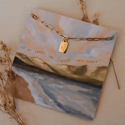 By Grace mini tag necklace gold dipped faith inspired christian women jewelry