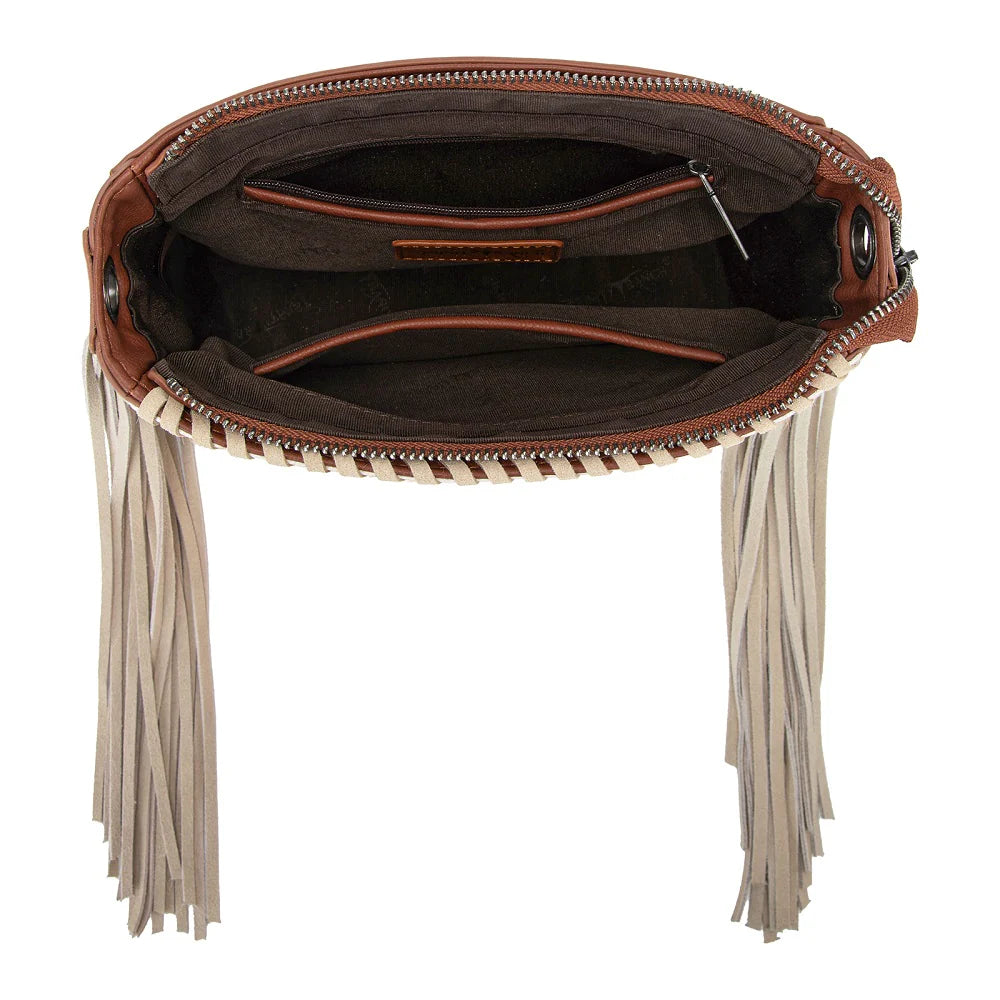 Cowhide Fringe Crossbody | Brown