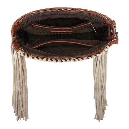 Cowhide Fringe Crossbody | Brown