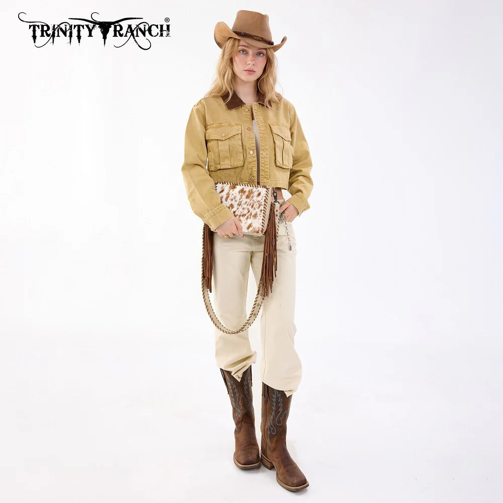 Cowhide Fringe Crossbody | Tan