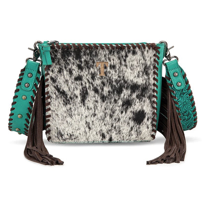 Cowhide Fringe Crossbody | Turquoise