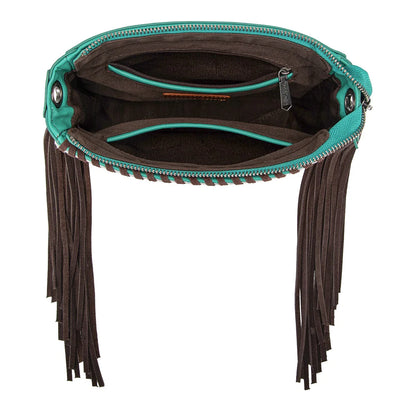 Cowhide Fringe Crossbody | Turquoise