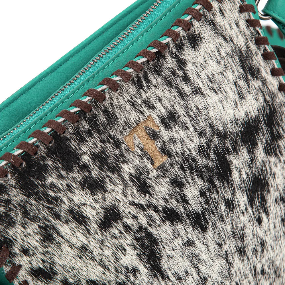 Cowhide Fringe Crossbody | Turquoise
