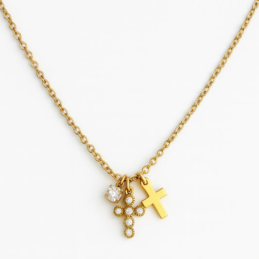 Duo Cross Necklace
