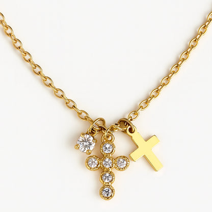 Duo Cross Necklace