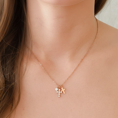 Duo Cross Necklace