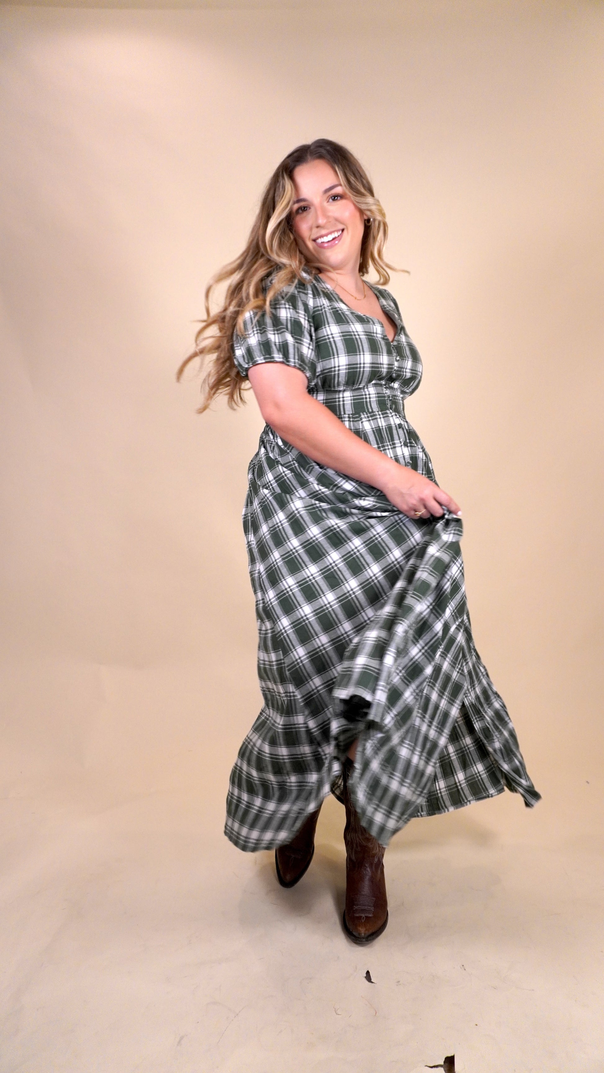 Evergreen Maxi Dress | Green Plaid Holiday Dress Rebel and Grace Evergreen Maxi Dress | Green Plaid Holiday Dress Rebel and Grace