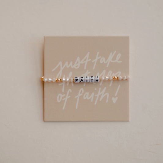 Beaded bracelet with the faith on it. Christian women's gifts and jewelry. 