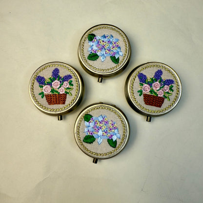 Floral Embroidery Mini Jewelry Box
