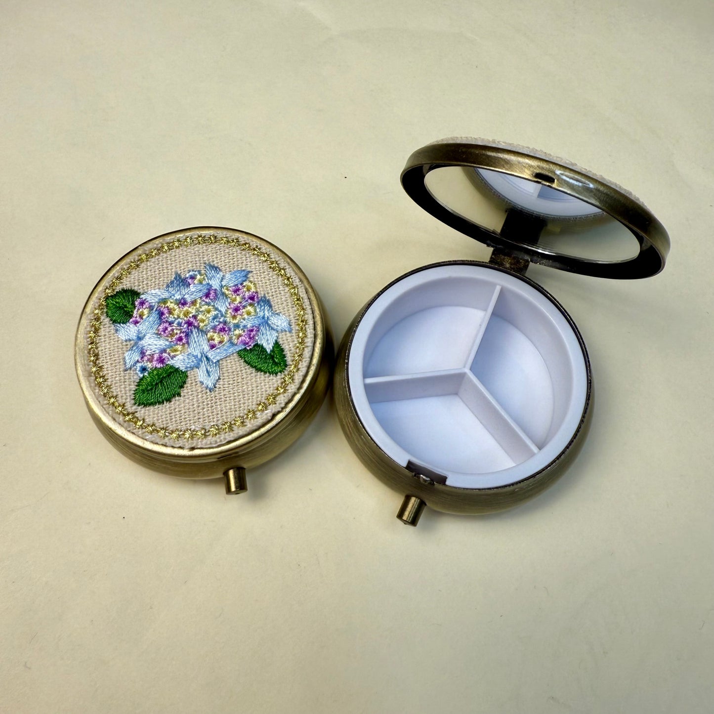 Floral Embroidery Mini Jewelry Box