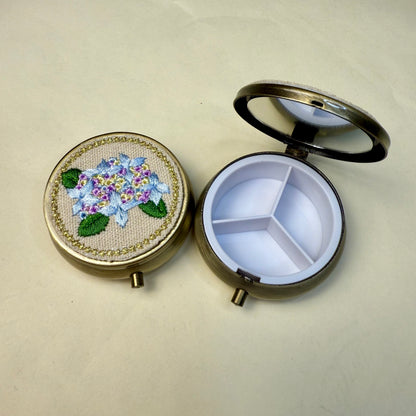 Floral Embroidery Mini Jewelry Box
