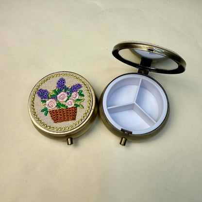 Floral Embroidery Mini Jewelry Box