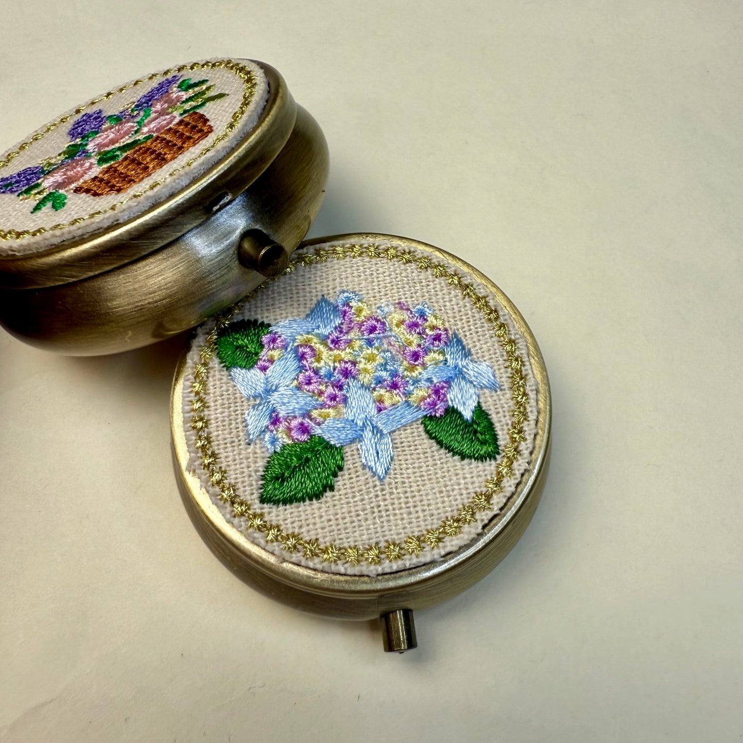Floral Embroidery Mini Jewelry Box